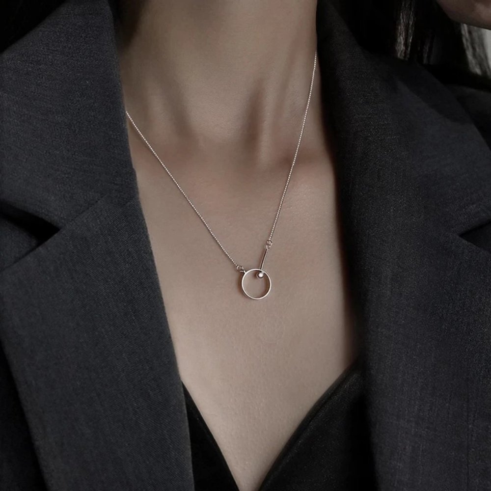 *NEW 925 Sterling Silver Circle Bead Necklace - Picture 2 of 7